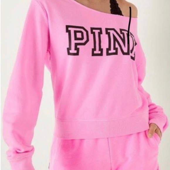 PINK wide neck crew sweater - Picture 5 of 5